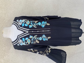 Bell Sleeves Black/multi Embroidery Tunic - Black